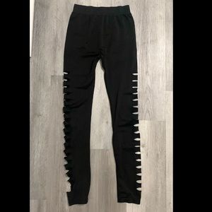 Ardene Black Side Ripped Leggings